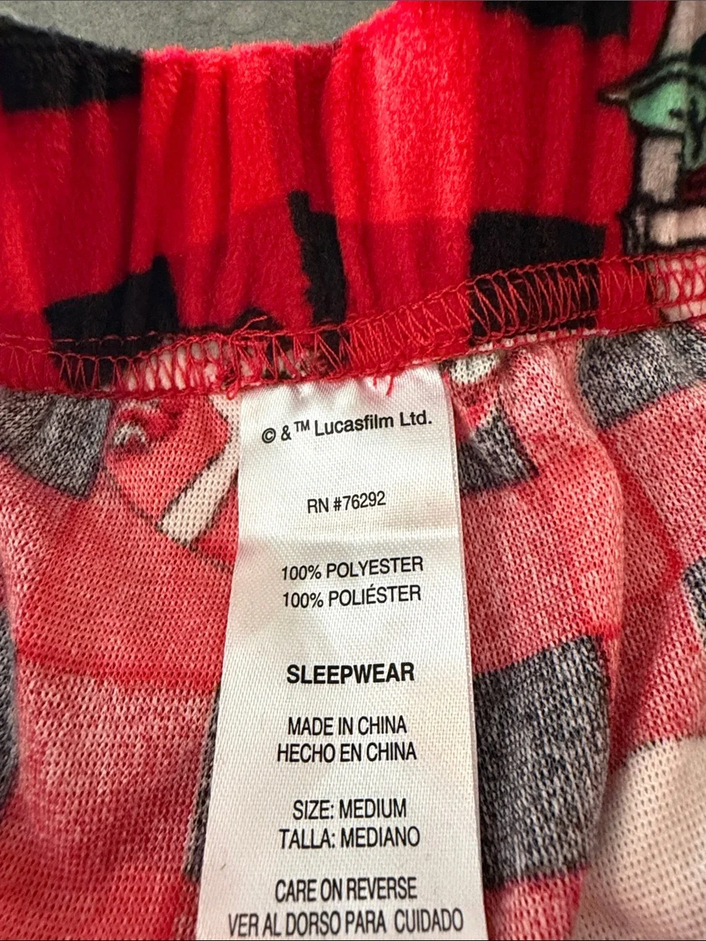 Kids Red Buffalo Plaid Groku from Star Wars The Mandelorian  Pajama Pants